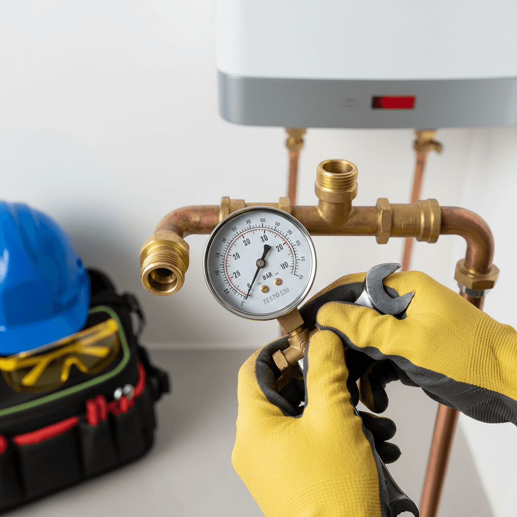 Gas safety - pressure gauge testing during inspection
